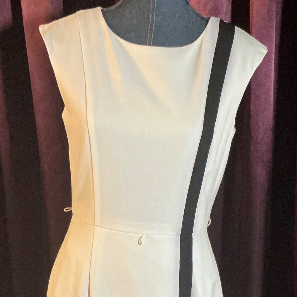 Calvin Klein White Dress with Black Trim -